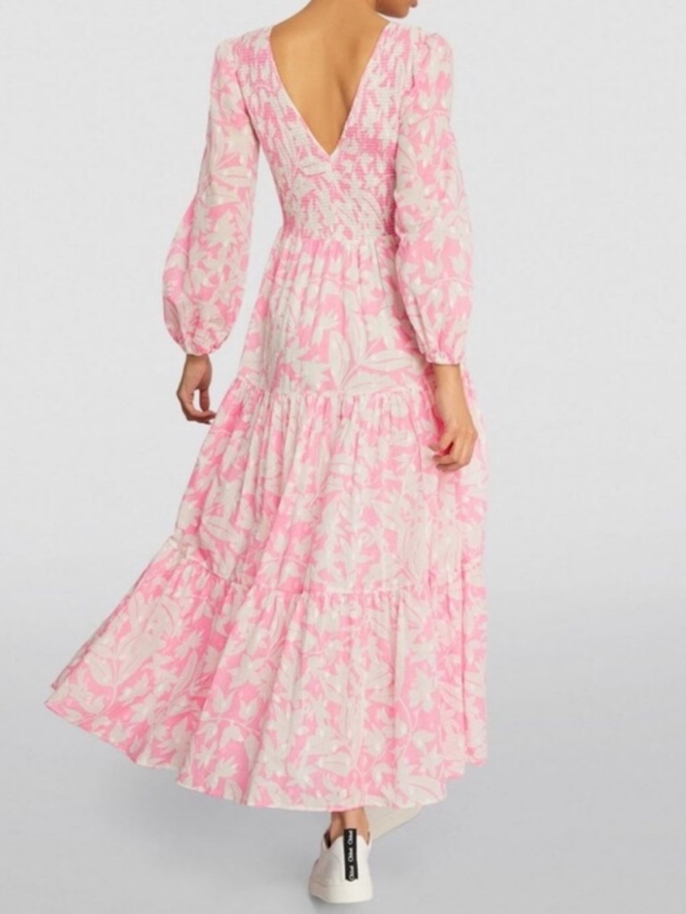 Rixo Brooke Dress In Pastel Pink Palm Sz 6